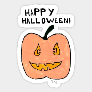 Happy Halloween Pumpkin by Joey - Homeschool Art Class 2021/22 Art Supplies Fundraiser Sticker